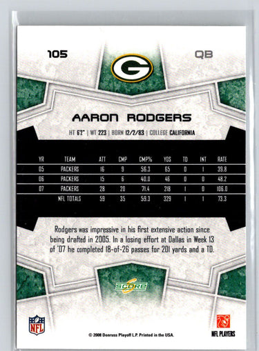 2008 Score #105 Aaron Rodgers V45