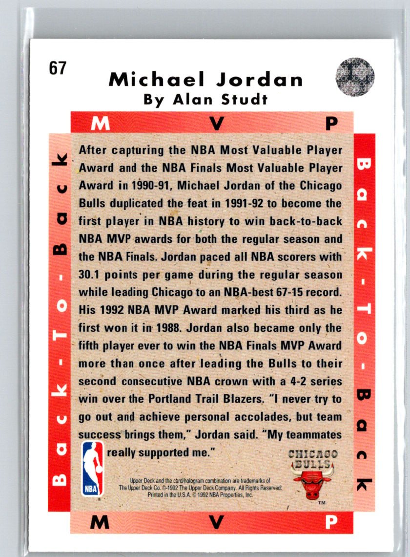 1992-93 Upper Deck #67 Michael Jordan V45