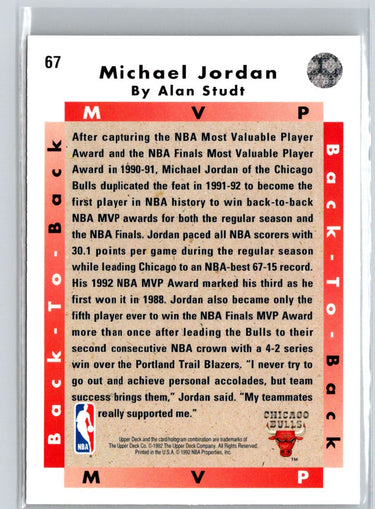 1992-93 Upper Deck #67 Michael Jordan V45