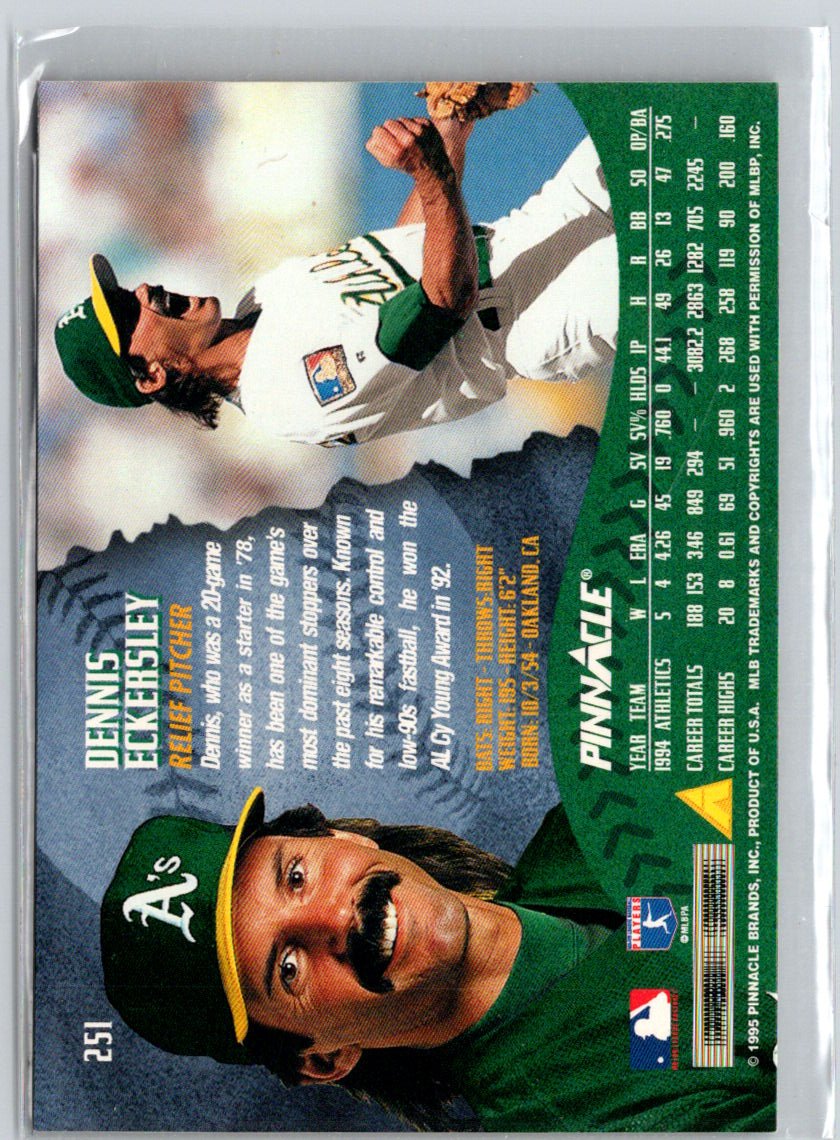 1995 Pinnacle #251 Dennis Eckersley Artist's Proofs V45