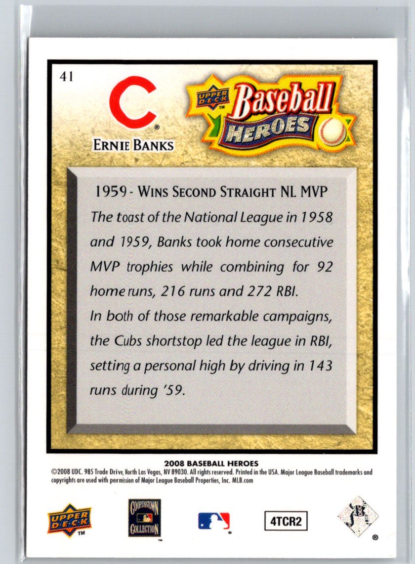 2008 Upper Deck Baseball Heroes #41 Ernie Banks V45