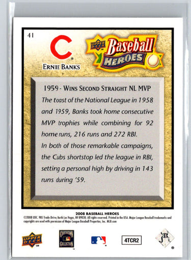 2008 Upper Deck Baseball Heroes #41 Ernie Banks V45