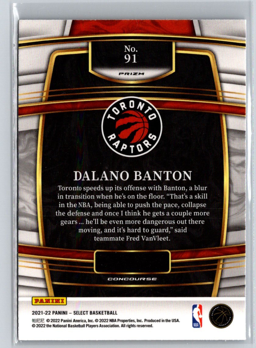 2021-22 Panini Select #91 Dalano Banton Blue Prizms V46