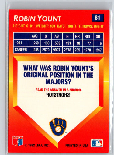 1992 Triple Play #81 Robin Yount V47