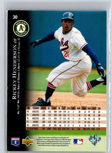 1995 Upper Deck #30 Rickey Henderson V48