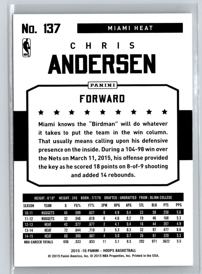 2015-16 Hoops #137 Chris Andersen V48