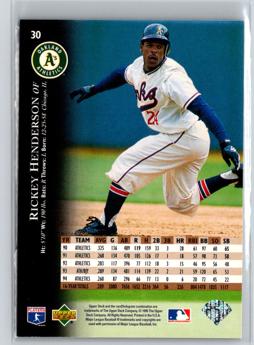1995 Upper Deck #30 Rickey Henderson V49