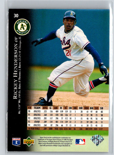 1995 Upper Deck #30 Rickey Henderson V49