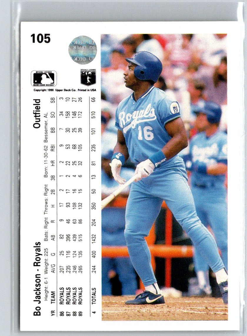 1990 Upper Deck #105a Bo Jackson V49