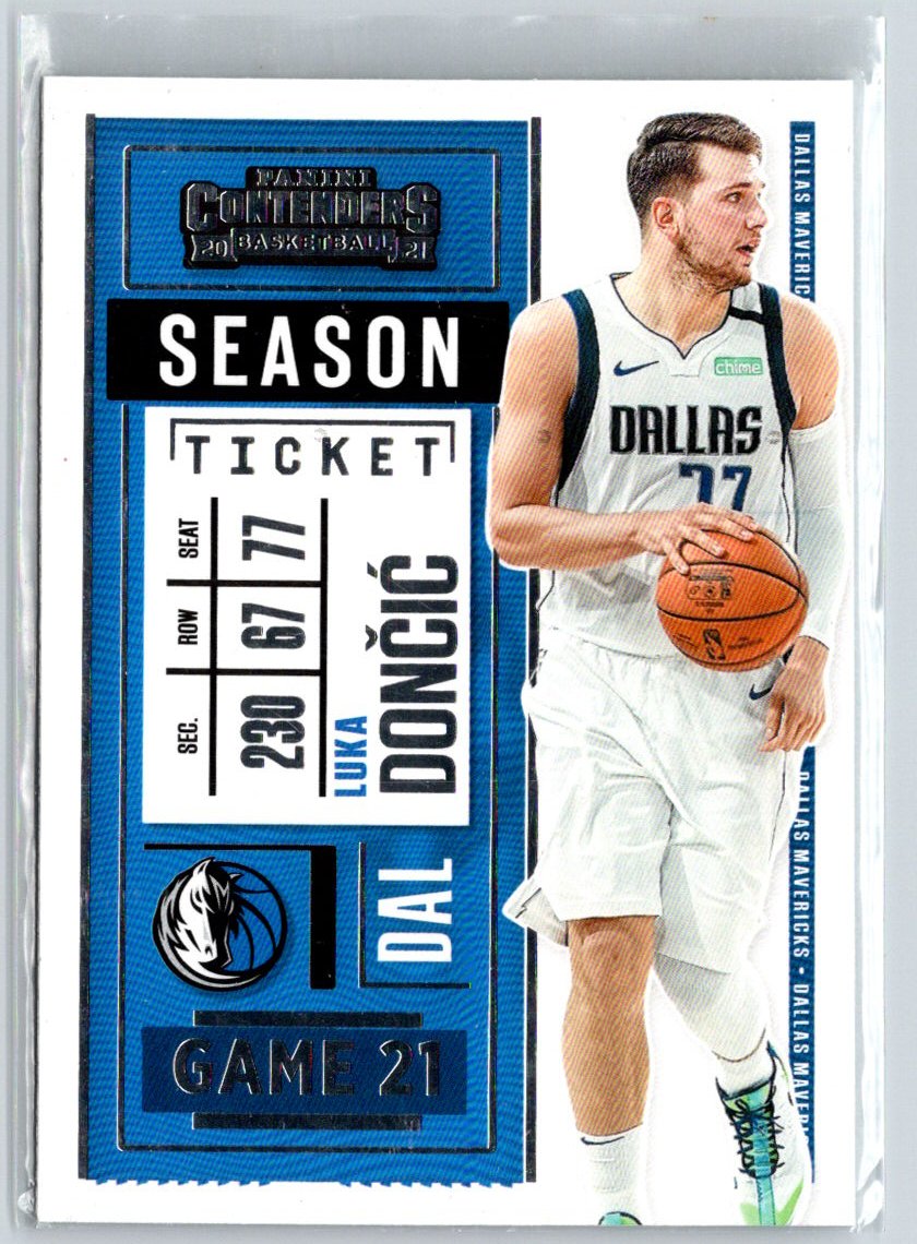 2020-21 Panini Contenders #85 Luka Doncic Game Ticket Green V49