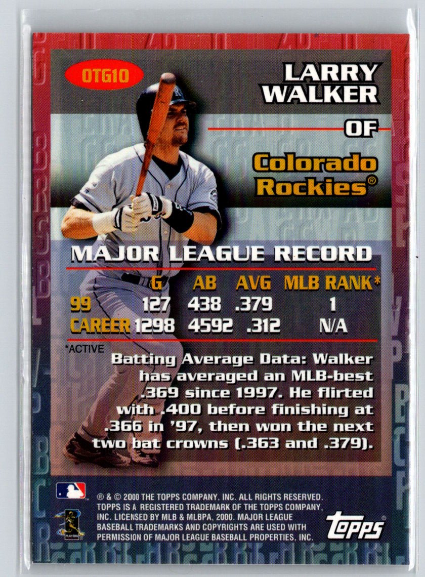 2000 Topps #OTG10 Larry Walker Own the Game V50