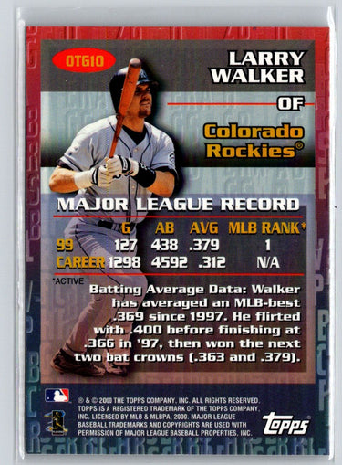 2000 Topps #OTG10 Larry Walker Own the Game V50