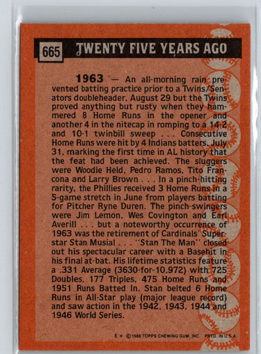 1988 Topps #665 Stan Musial V50