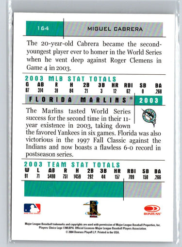 2004 Donruss Team Heroes #164 Miguel Cabrera V50