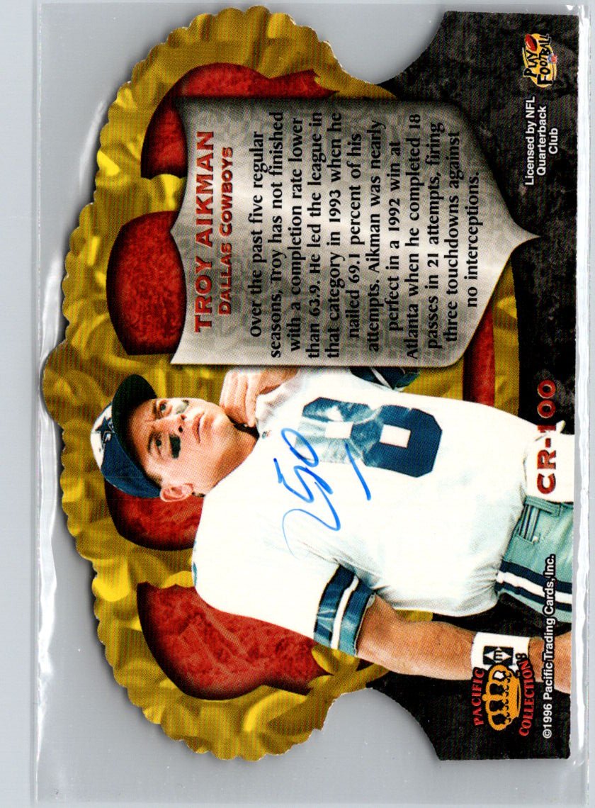1996 Pacific Crown Royale #CR-100 Troy Aikman V50