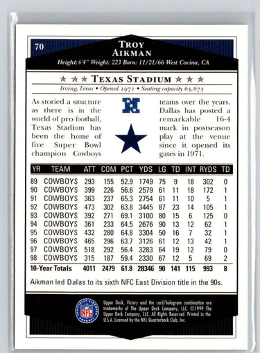 1999 Upper Deck Victory #70 Troy Aikman V51