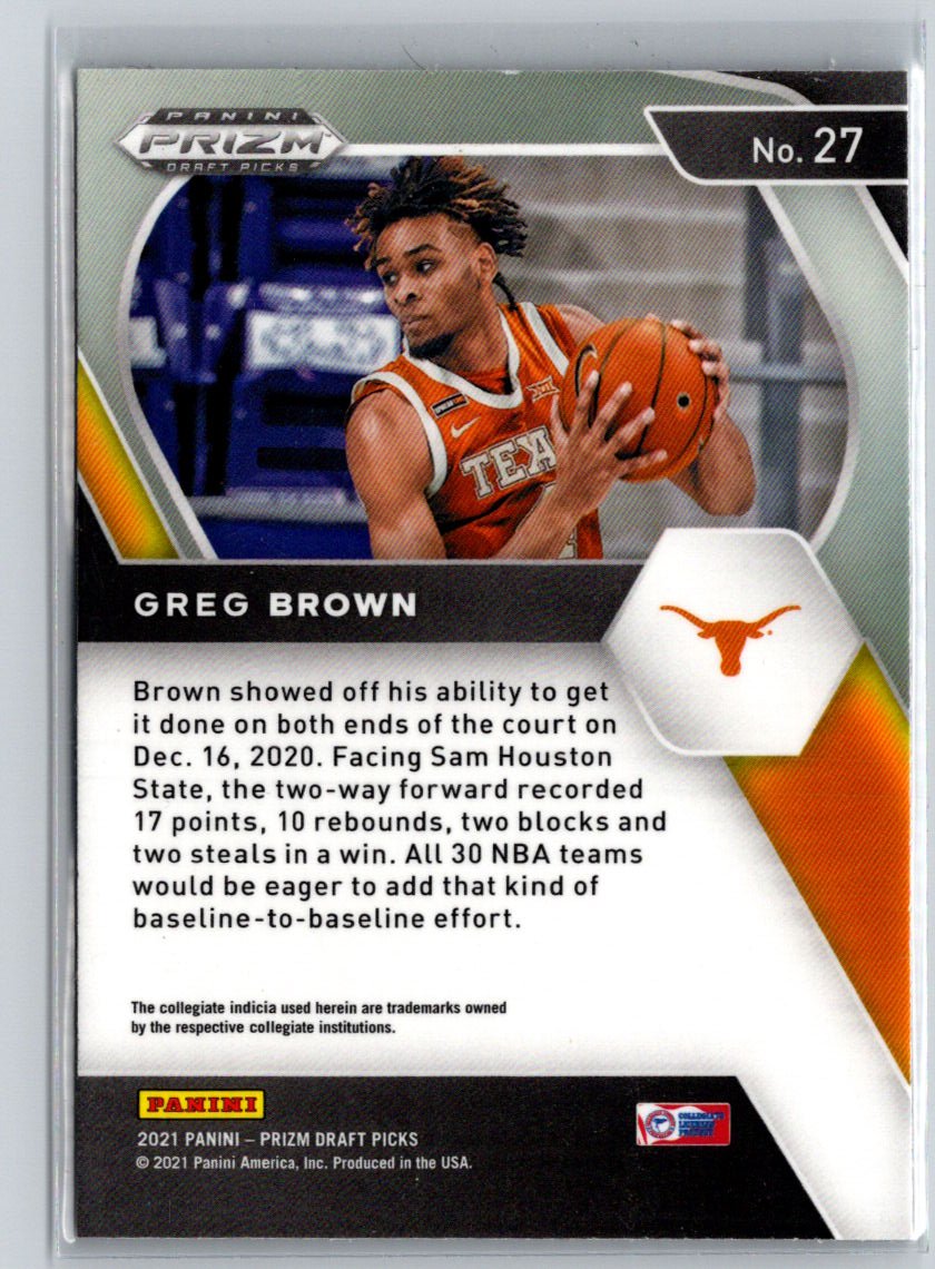 2021 Panini Prizm Draft Picks #27 Greg Brown III V51