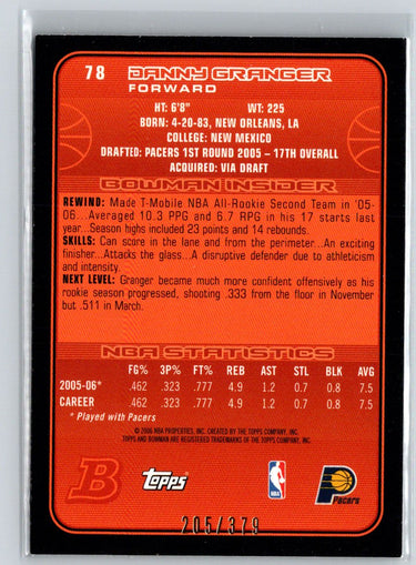 2006-07 Bowman #78 Danny Granger Silver #/379 V51