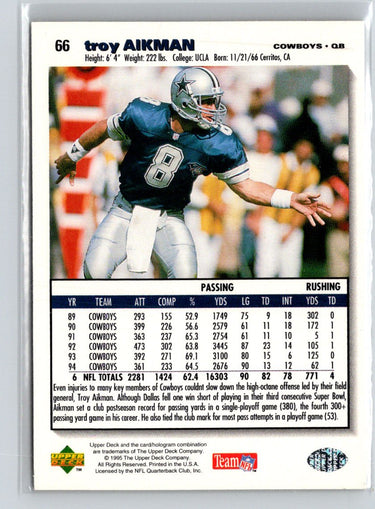 1995 Collector's Choice #66 Troy Aikman V52