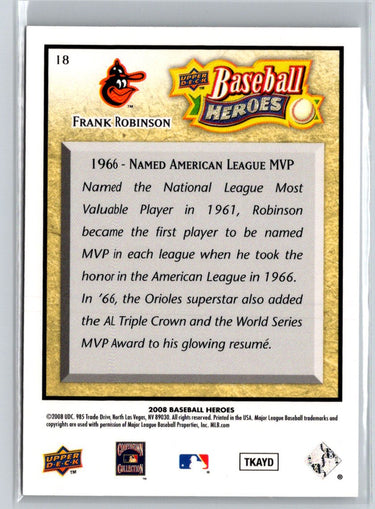 2008 Upper Deck Baseball Heroes #18 Frank Robinson V52