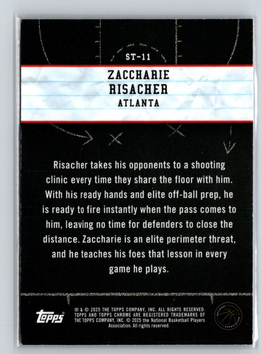 2024-25 Topps Chrome Blue Basketball Refractor  Zaccharie Risacher V53