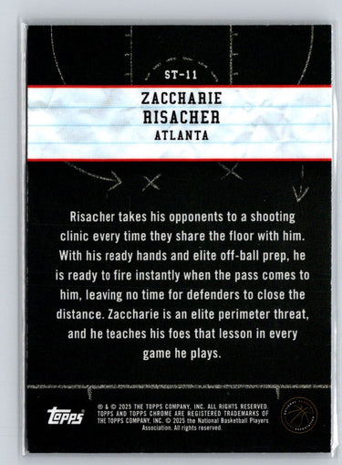 2024-25 Topps Chrome Blue Basketball Refractor  Zaccharie Risacher V53