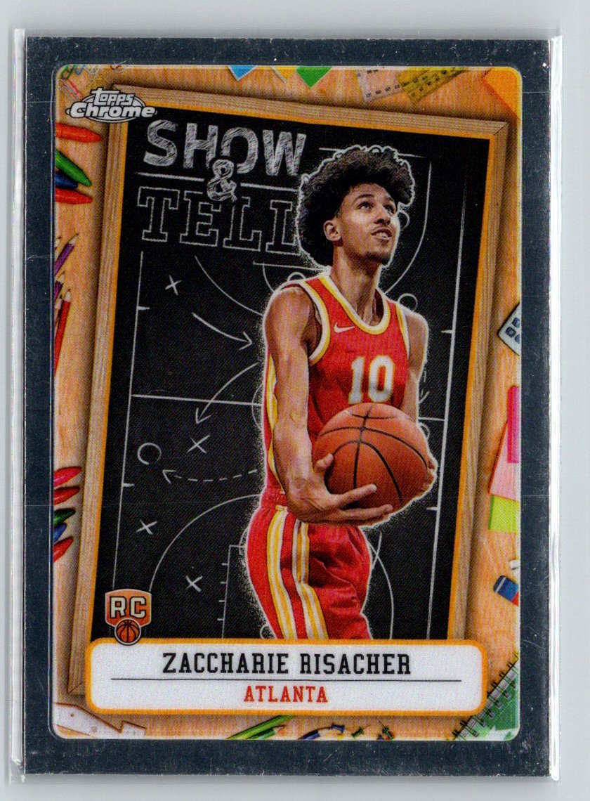 2024-25 Topps Chrome Blue Basketball Refractor  Zaccharie Risacher V53