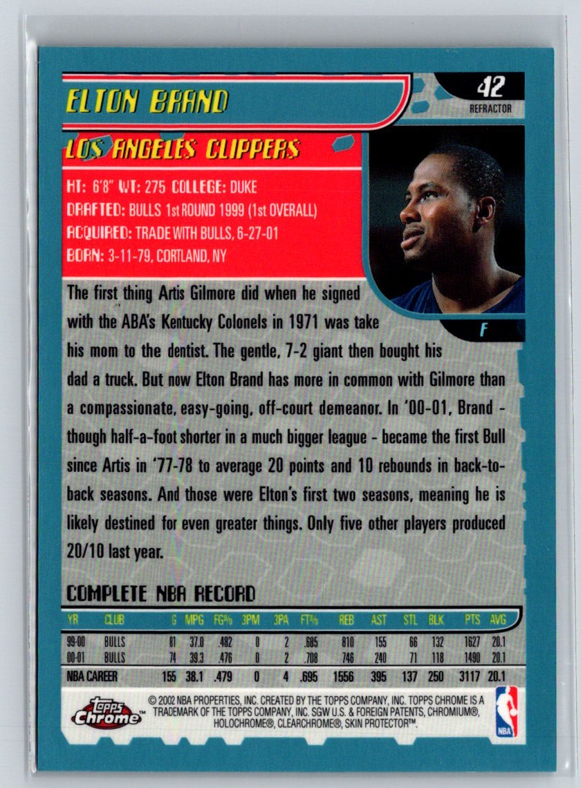 2001-02 Topps Chrome #42 Elton Brand Refractors V53