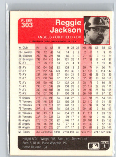 1985 Fleer #303 Reggie Jackson V53