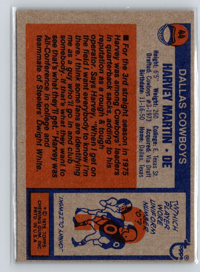 1976 Topps #44 Harvey Martin V54