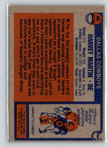 1976 Topps #44 Harvey Martin V54