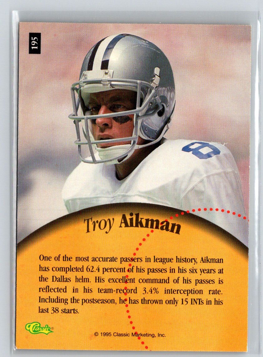 1995 Classic Five Sport #195 Troy Aikman V54