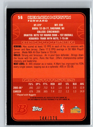 2006-07 Bowman #56 Kenyon Martin Silver #/379 V54
