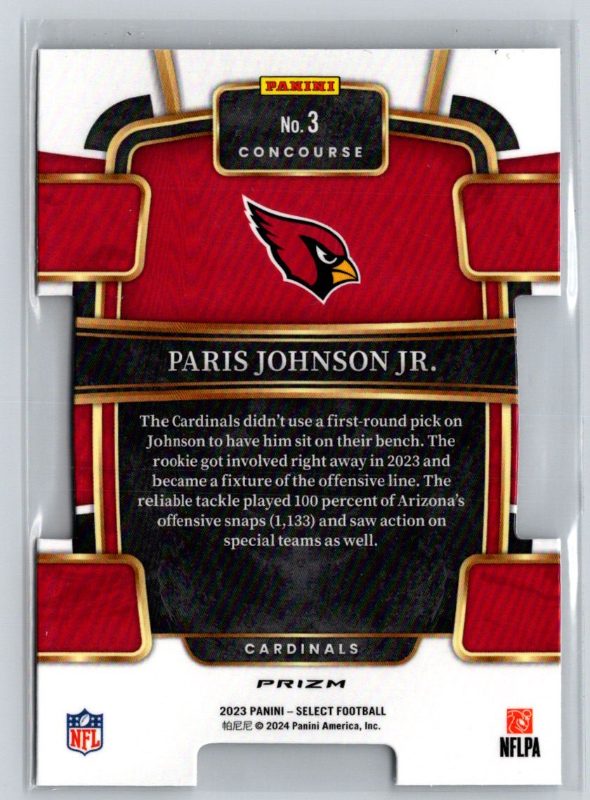 2023 Panini Select #3 Paris Johnson Jr. Silver Prizms V54