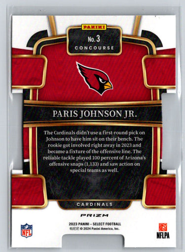 2023 Panini Select #3 Paris Johnson Jr. Silver Prizms V54