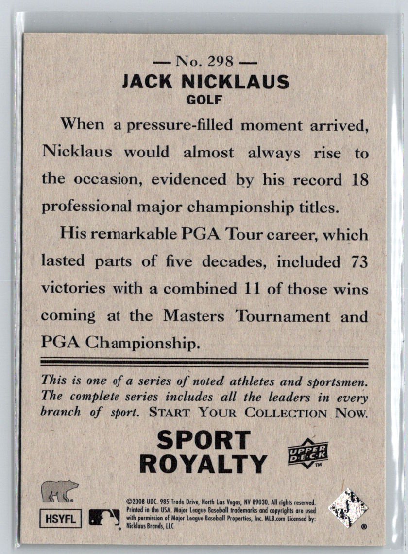 2008 Upper Deck Goudey #298 Jack Nicklaus V54