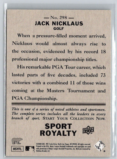 2008 Upper Deck Goudey #298 Jack Nicklaus V54