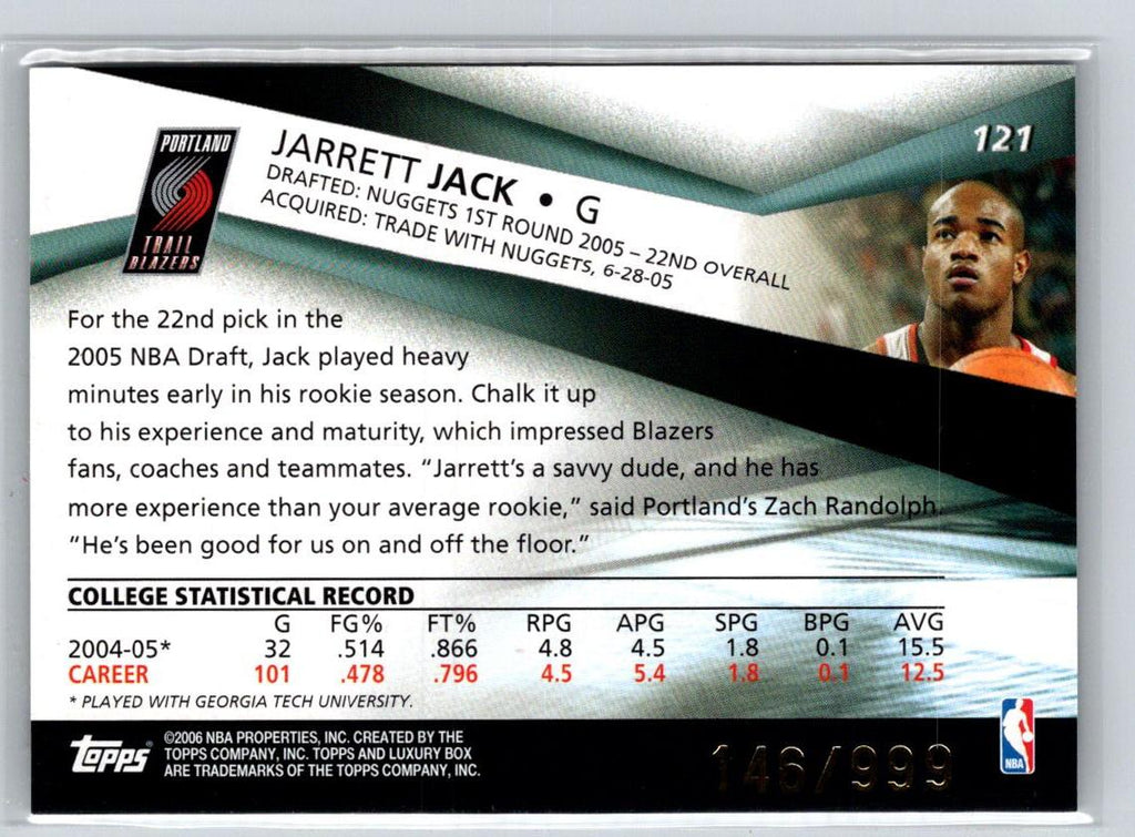 2005-06 Topps Luxury Box #121 Jarrett Jack #/999 V54