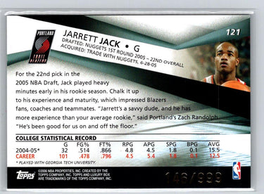 2005-06 Topps Luxury Box #121 Jarrett Jack #/999 V54