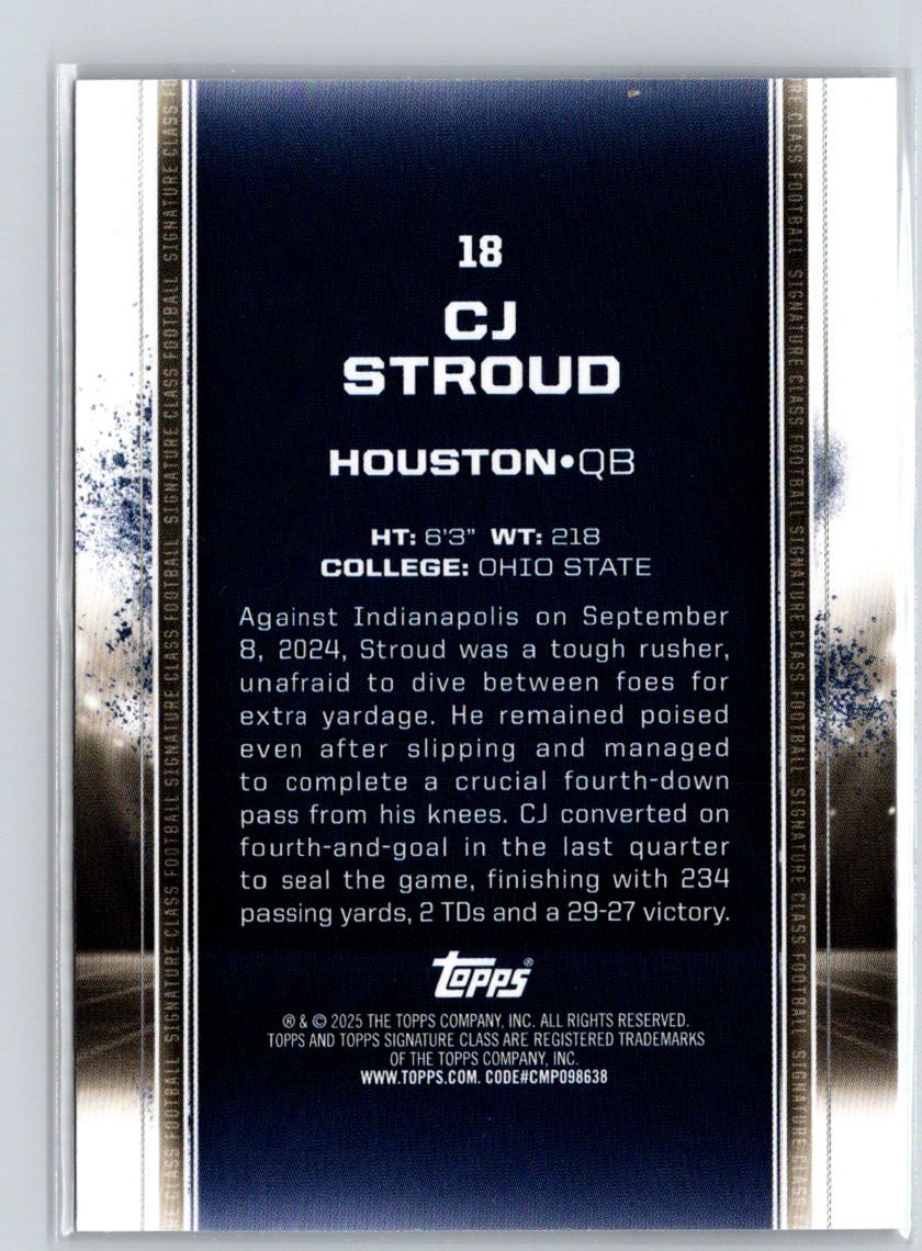 2024 Topps Signature Class #18 CJ Stroud V55