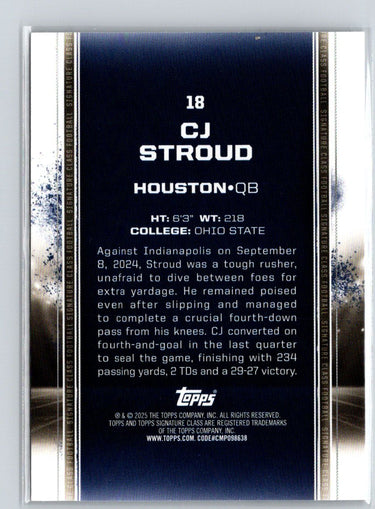 2024 Topps Signature Class #18 CJ Stroud V55