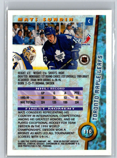 1994-95 Finest #110 Mats Sundin V55