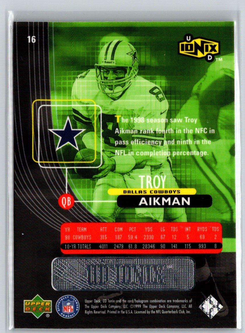 1999 UD Ionix #16 Troy Aikman V56