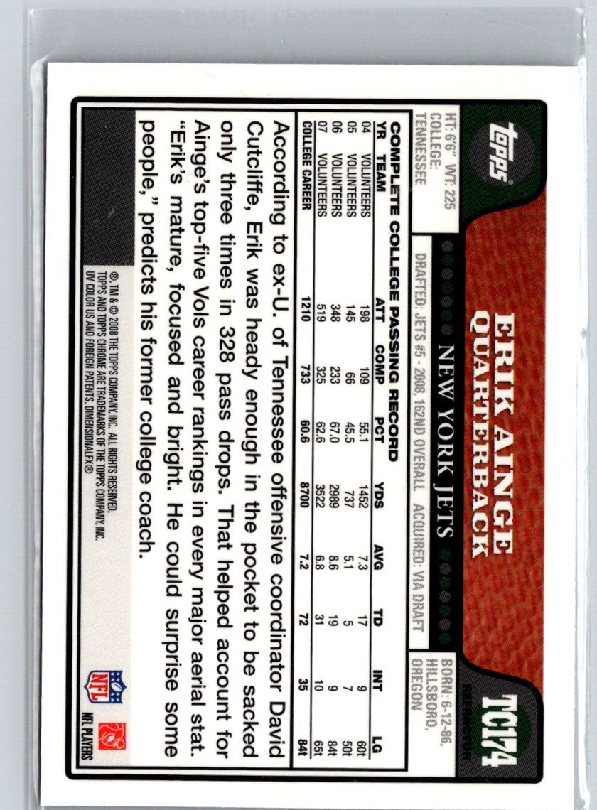 2008 Topps Chrome #TC174 Erik Ainge Blue Refractors V56