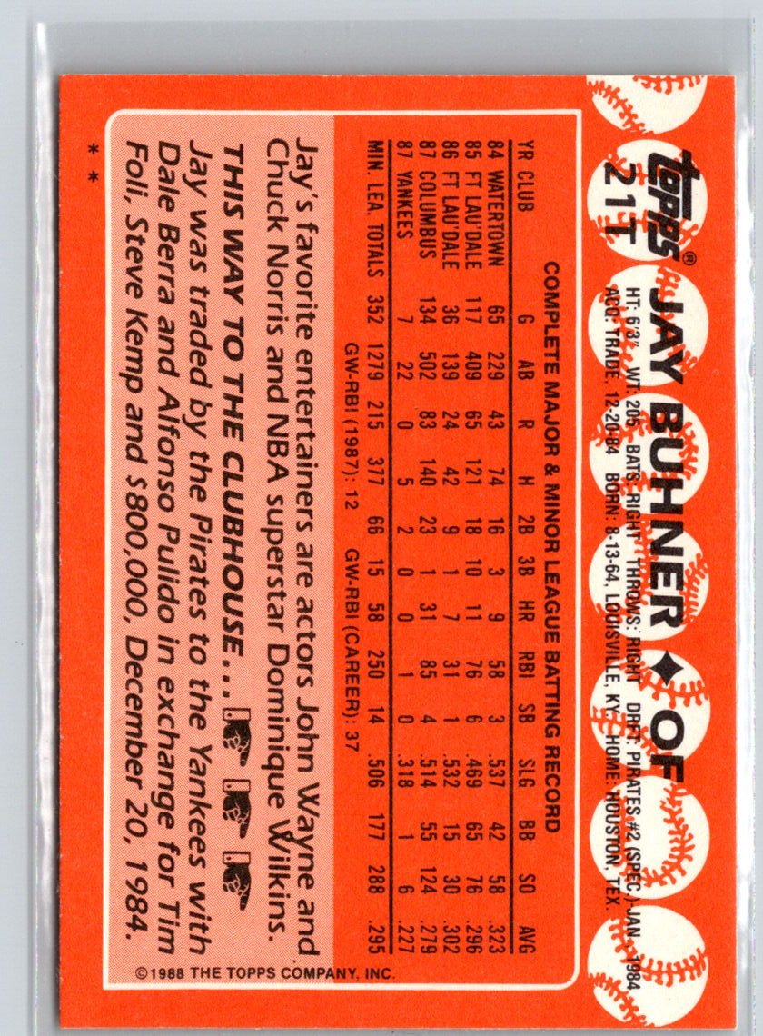 1988 Topps Traded #21T Jay Buhner V56