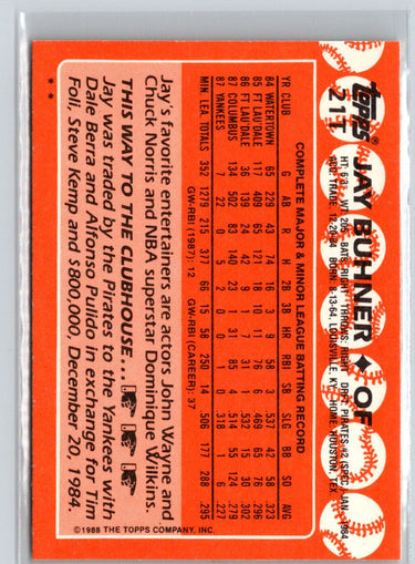 1988 Topps Traded #21T Jay Buhner V56