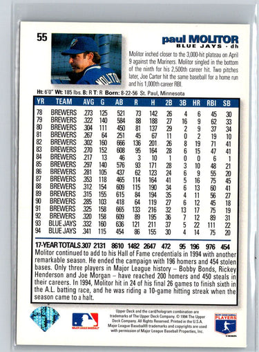 1995 Collector's Choice SE #55 Paul Molitor V56