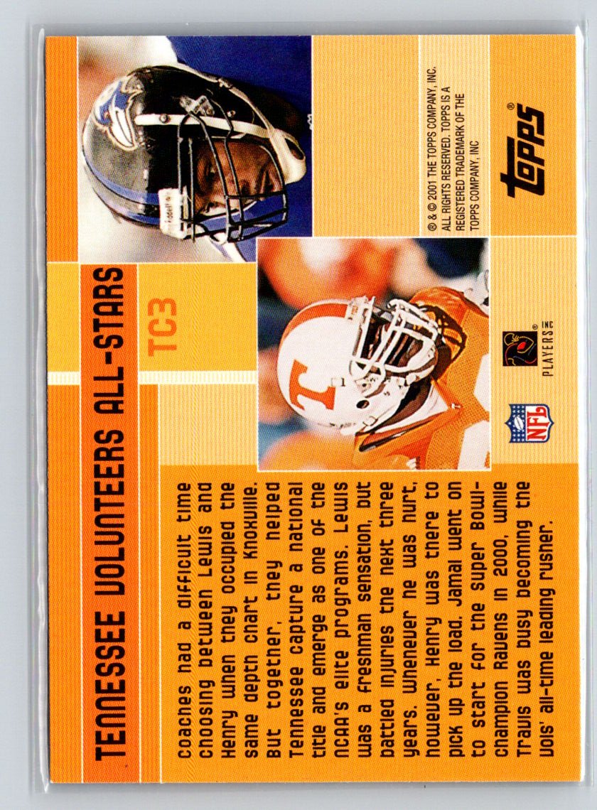 2001 Topps #TC3 Volunteer Victors (Jamal Lewis / Travis Henry) Combos V59