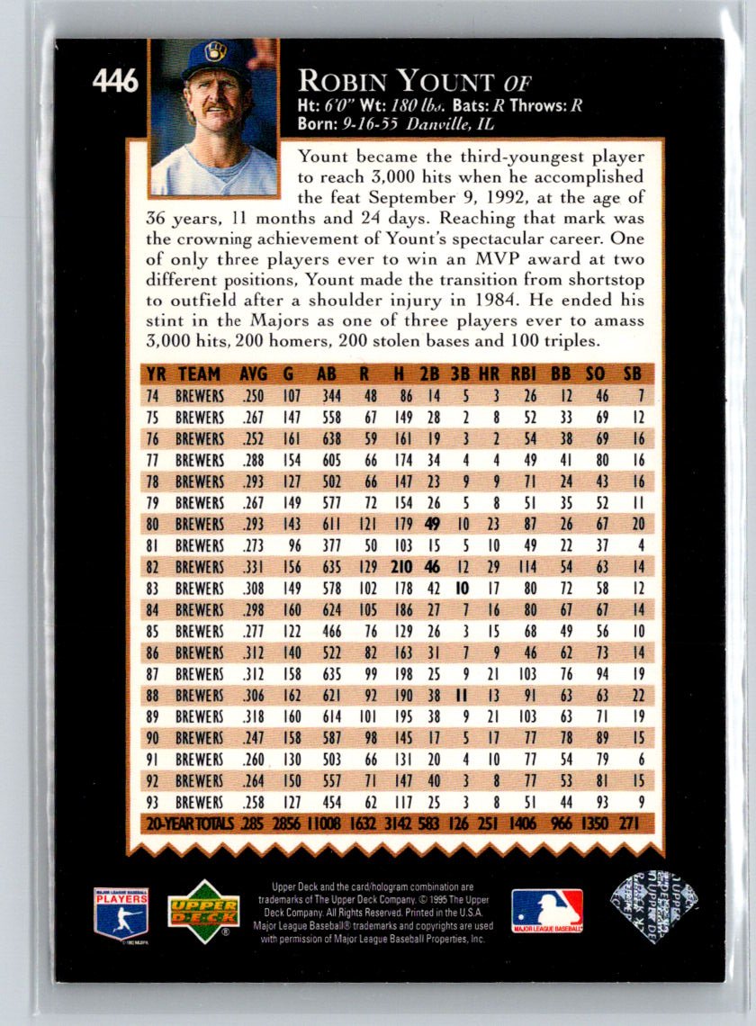 1995 Upper Deck #446 Robin Yount V59