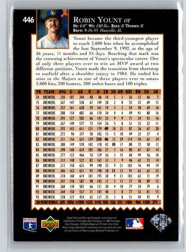 1995 Upper Deck #446 Robin Yount V59